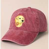 Dog Embroidered Cotton Baseball Cap