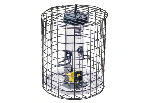  Squirrel-Proof Tube Feeder with Cage & Seed Tray 