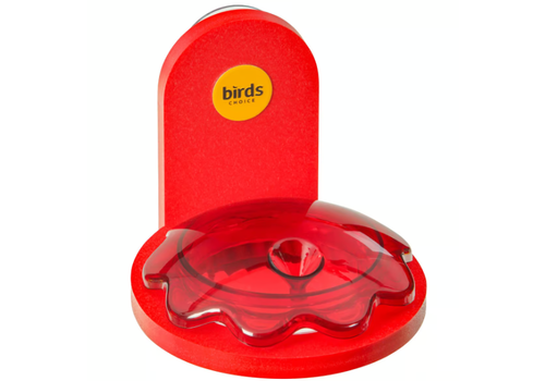  Red Recycled Plastic Window Mount Hummingbird Feeder 