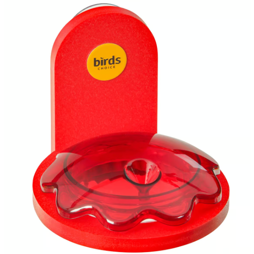  Red Recycled Plastic Window Mount Hummingbird Feeder 