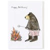 Molly O Bear Roasting Marshmallow Birthday Card