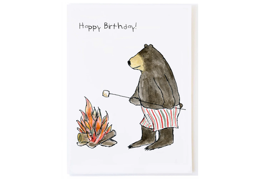  Molly O Bear Roasting Marshmallow Birthday Card 