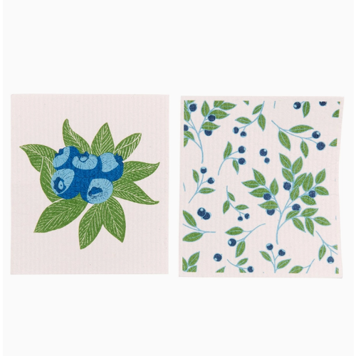  Rockflowerpaper Blueberry Bunch Reusable Cloth Set of 2 