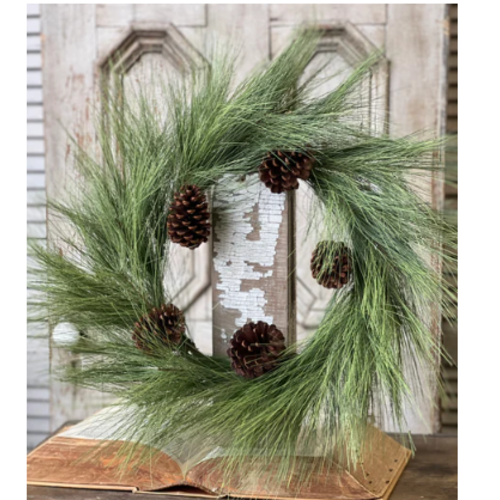  24" Loft Needle Pine Wreath 