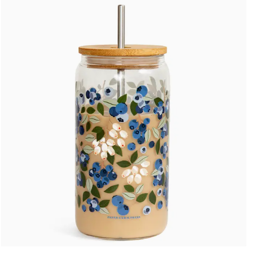  Paper Farm Press Blueberry Field Glass Can 