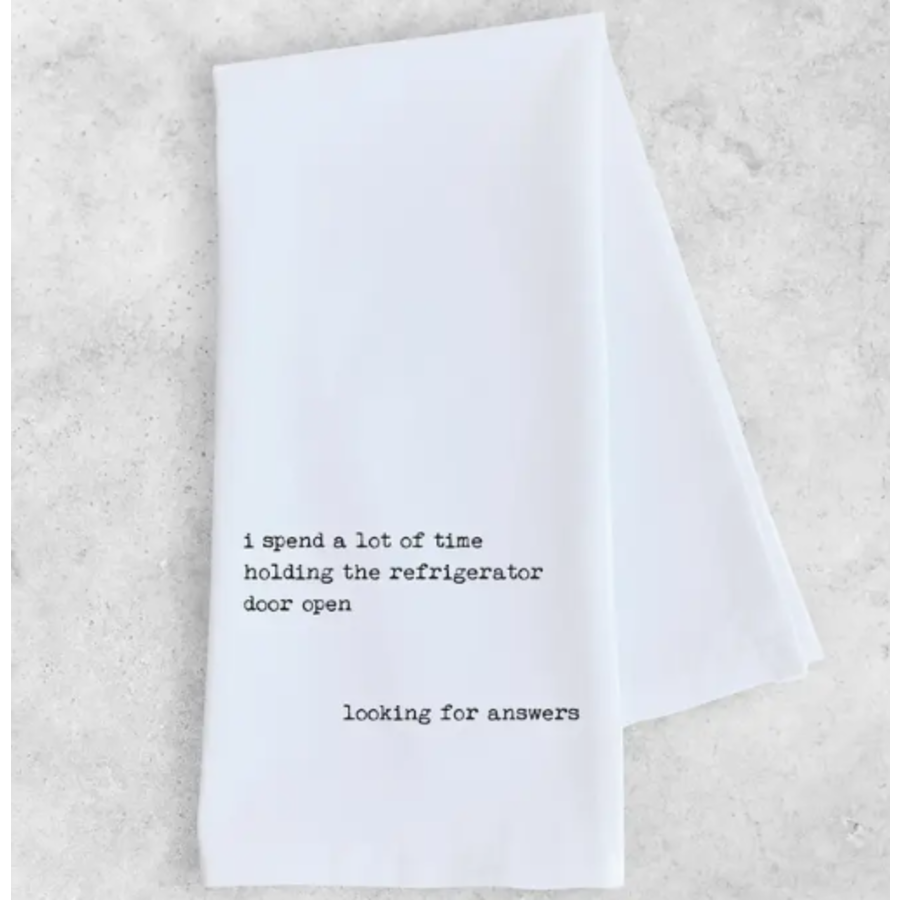 Answers in the Refrigerator Tea Towel