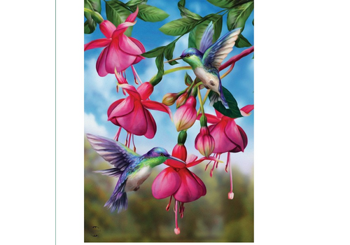  Flight of the Hummingbird House Flag 