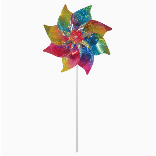  In the Breeze Rainbow Whirl Mylar Pinwheel 