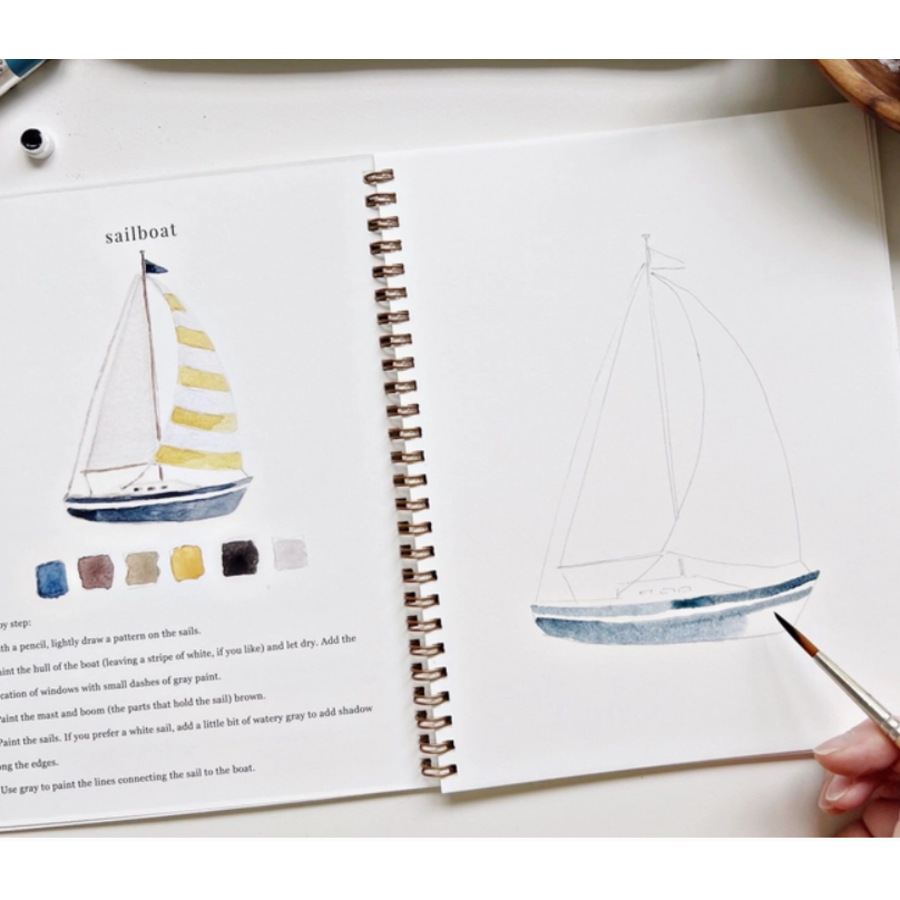 Seaside Watercolor Workbook