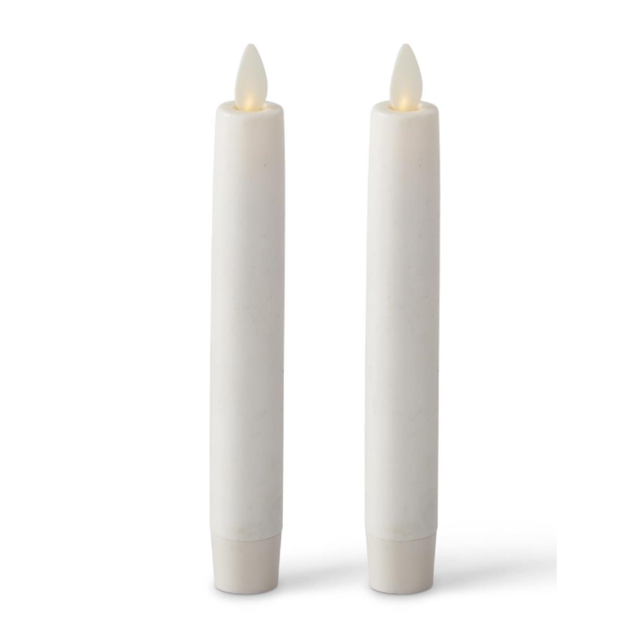 Two Pack 6" White Wax Luminara Taper Candles