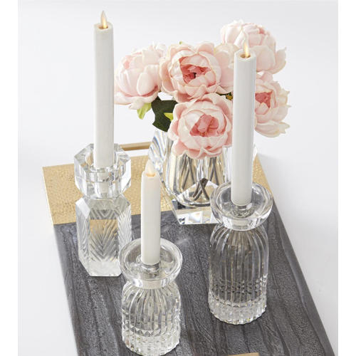  K & K Interiors Inc Two Pack 6" White Wax Luminara Taper Candles 