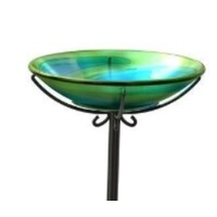 Glass Birdbath with Stake
