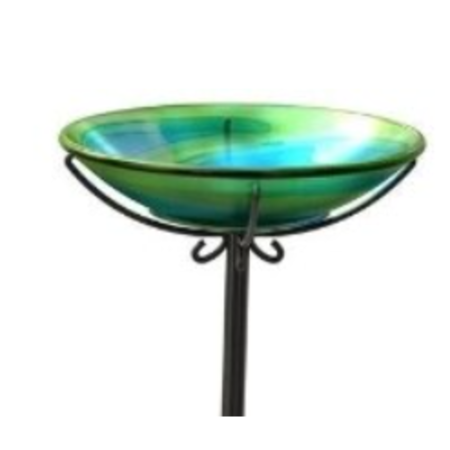 Glass Birdbath with Stake