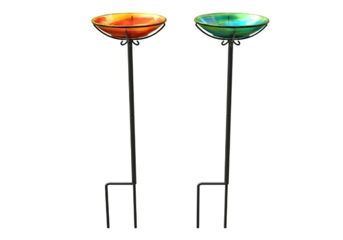  Bradley Caldwell, Inc Glass Birdbath with Stake 