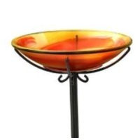 Glass Birdbath with Stake