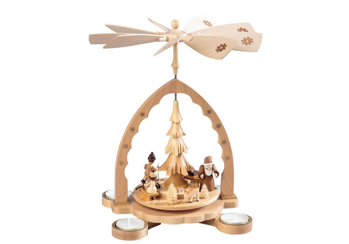  Alexander Taron Pyramid Santa & Children with Tea Candles 
