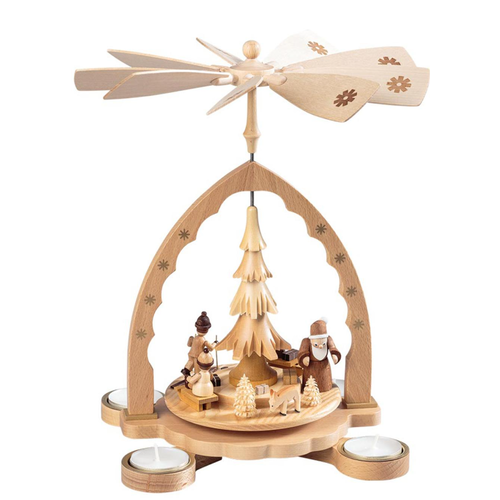  Alexander Taron Pyramid Santa & Children with Tea Candles 
