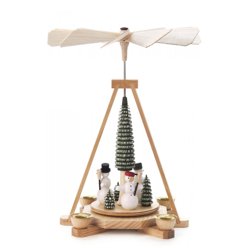 Alexander Taron Pyramid Snowmen & Trees with Tea Candles   Alexander Taron Pyramid Snowmen & Trees with Tea Candles