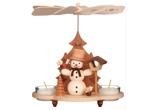  Alexander Taron Pyramid Snowman with Tea Candles 