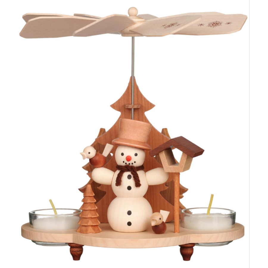 Pyramid Snowman with Tea Candles