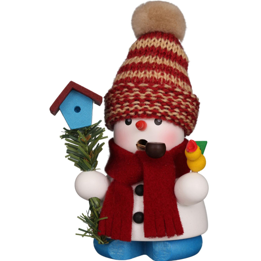 Snowman with Birdhouse Incense Burner