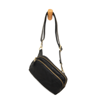 Vegan Leather Double Zip Sling/Belt Bag