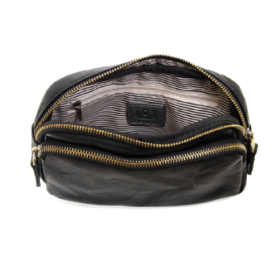 Vegan Leather Double Zip Sling/Belt Bag