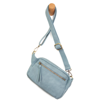 Vegan Leather Double Zip Sling/Belt Bag