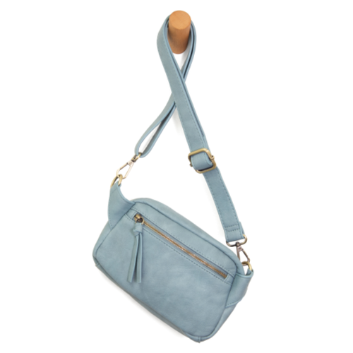  Joy Accessories Vegan Leather Double Zip Sling/Belt Bag 
