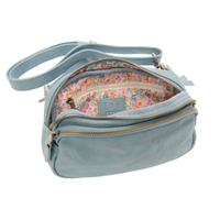 Vegan Leather Double Zip Sling/Belt Bag