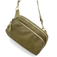 Vegan Leather Double Zip Sling/Belt Bag