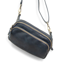 Vegan Leather Double Zip Sling/Belt Bag
