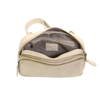 Vegan Leather Double Zip Sling/Belt Bag