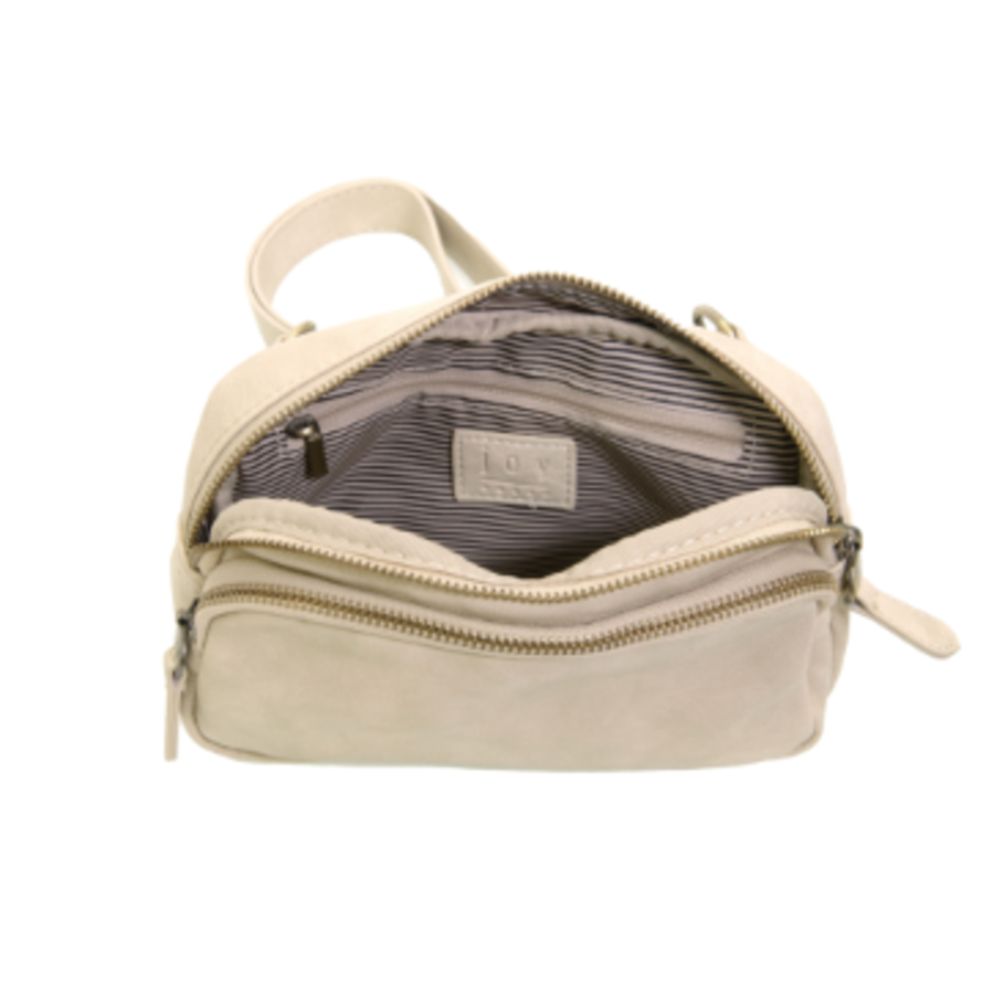Vegan Leather Double Zip Sling/Belt Bag
