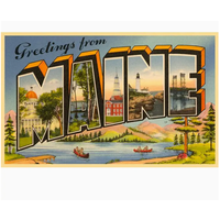 Greetings from Maine Vintage Image Postcard