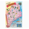 Found Image Press Greetings from Maine Map Vintage Image Postcard