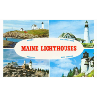 Maine Lighthouses Vintage Image Postcard