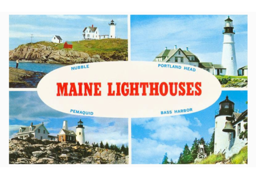  Found Image Press Maine Lighthouses Vintage Image Postcard 