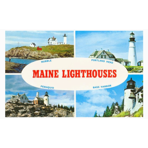  Found Image Press Maine Lighthouses Vintage Image Postcard 