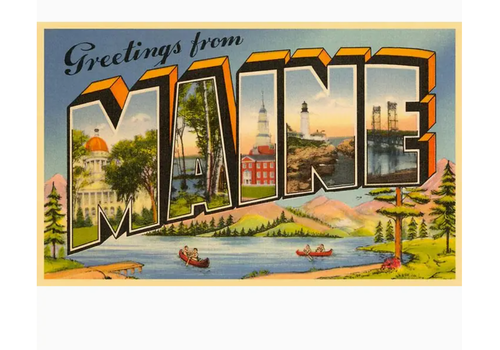  Found Image Press Greetings from Maine Vintage Magnet 