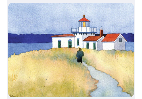  Allport Editions Lighthouse Path Blank Card 