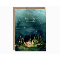 Starry Night Camping Birthday Card