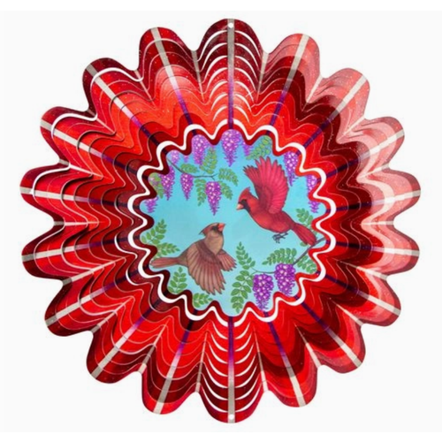  Spinfinity Designs Animated Cardinal Large Wind Spinner with TAIL 