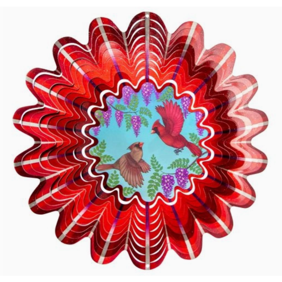 Animated Cardinal Large Wind Spinner with TAIL