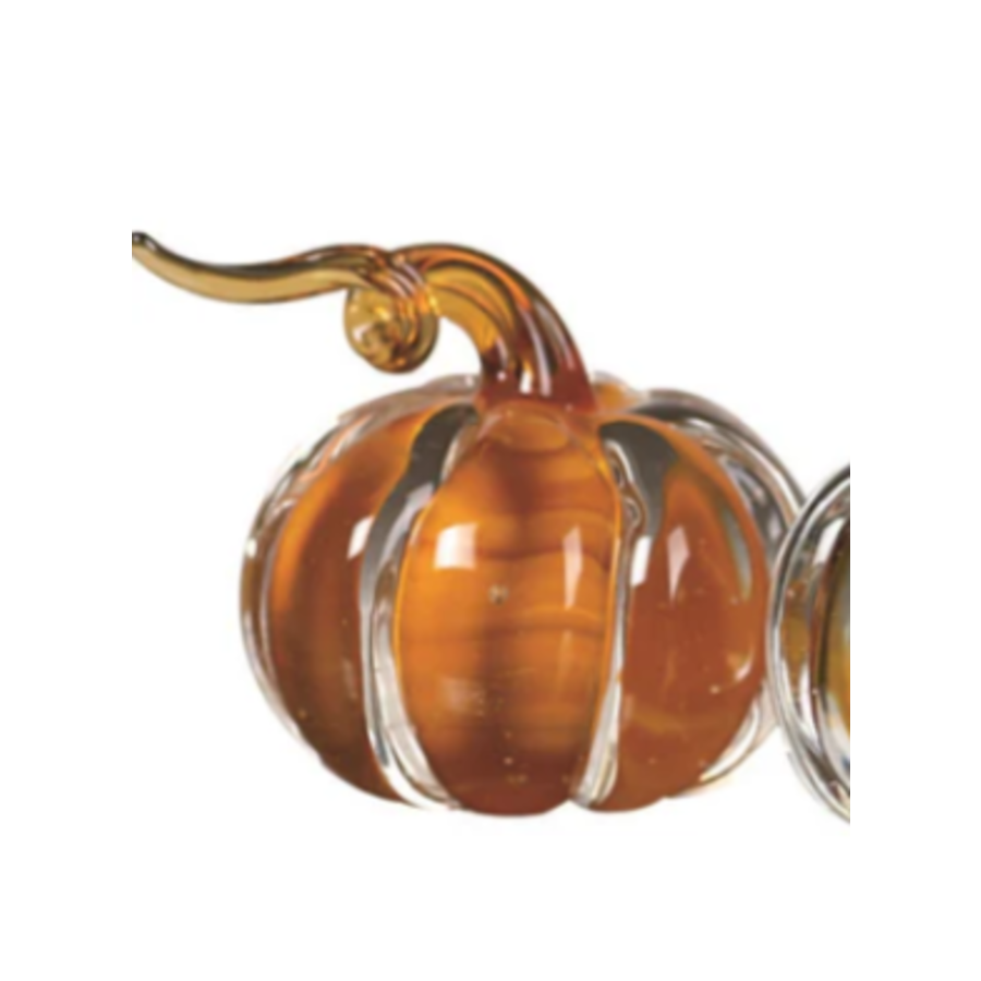 Mini Glass Amber Pumpkin 3 Assorted