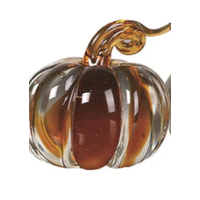 Mini Glass Amber Pumpkin 3 Assorted
