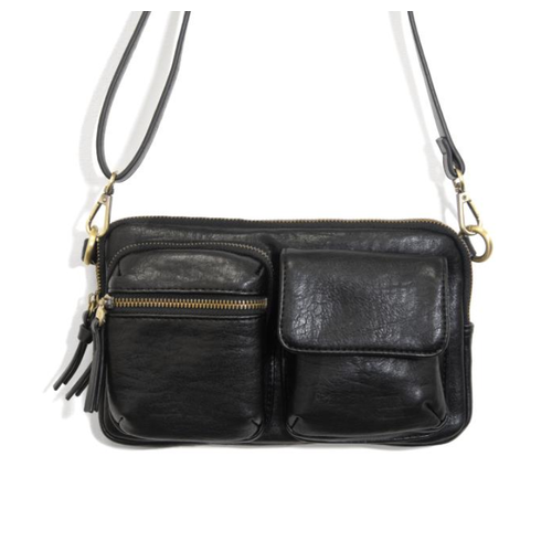  Joy Accessories Vegan Leather Cargo Pocket Sling Crossbody 