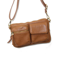 Vegan Leather Cargo Pocket Sling Crossbody