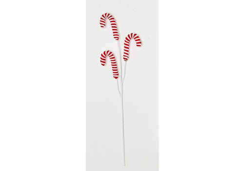  Worth Imports 26" Pick Candy Cane with Glitter Spray White & Red 