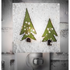 J Devlin Glass Art Winter Pines Christmas Fused Glass Night Light